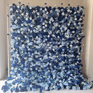 MSFAME Panneau Mural Floral 5D Bleu Hydrangea en <span class=keywords><strong>Fleurs</strong></span> de Soie pour Fêtes et Événements, 2,4 <span class=keywords><strong>M</strong></span> x 2,4 <span class=keywords><strong>M</strong></span> - Product Image 1