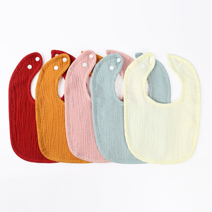 Baberos <span class=keywords><strong>de</strong></span> Bebé Lavables <span class=keywords><strong>de</strong></span> Algodón Puro con Botón a Presión para Alimentación Personalizables al por Mayor - Product Image 6