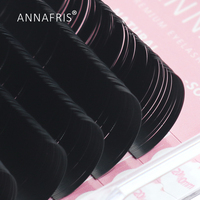 Extensions de cheveux synthétiques ANNAFRIS personnalisées avec logo, volume intense, ultra-légères, 0,05 0,07 0,10 0,12 mm, longueurs mixtes, faites à la main