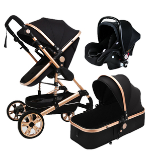 Système de poussette 3-en-1 pour bébé avec nacelle convertible et siège auto, poussette 2-en-1 avec couvre-pieds et cadeaux - Product Image 2