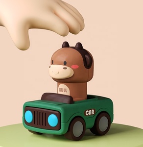 Jouets de <span class=keywords><strong>voiture</strong></span> animaux à pression de haute qualité, dessin animé, mignons, forme de girafe, vache, chèvre, véhicules jouets pour enfants - Product Image 5