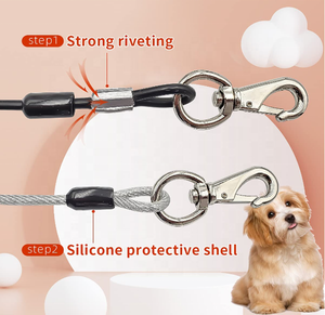 Guinzaglio per Cani fino a 113 kg, Resistente, Realizzato in Cavo Metallico Rivestito con Impugnatura in Silicone Morbido - Product Image 6