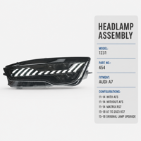 Ensemble de phares LED pour Audi A7 RS7 2011-2018, mise à niveau avec nouveaux projecteurs, feux de jour et clignotants dynamiques