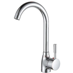 Kitchen Faucet Brass Valve <b>Ceramic</b> Core Deck Mounted <b>Knob</b> Control Contemporary Design - Product Image 1