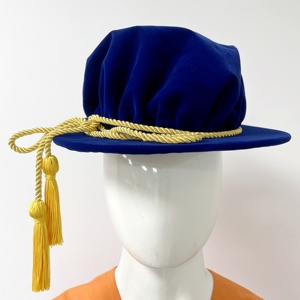 Gorro Académico de Terciopelo Estilo Británico Unisex, Gorro de Graduación de Doctorado con Borla y Cordón - Product Image 6