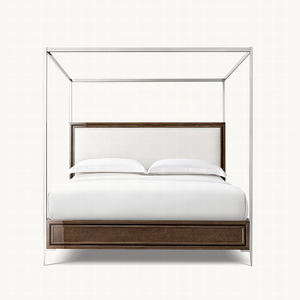 <span class=keywords><strong>Benoit</strong></span> King-Size Marco de cama con cuatro carteles Dosel de tela Cabecero con mechones Marco de acero inoxidable Diseño de muebles de dormitorio de Madera Suave - Product Image 6