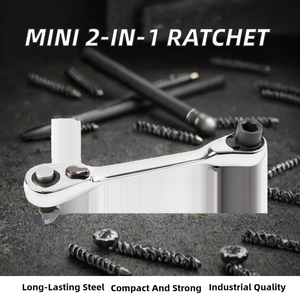 Mini 1/4 Xiaofei Quick 2-in-1 Open End Wrench Batch Head <b>Universal</b> Double Head Sleeve Chrome Vanadium Steel 6mm 80 NM Max Torque - Product Image 2