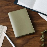 Carnet de notes en cuir PU noir souple A5 avec logo imprimé de journaux personnalisés de luxe