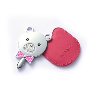 Lovely Bear Cartoon Shape Soft Especial Custom Handle PU Leather Cosmetic <b>Mirror</b> - Product Image 4