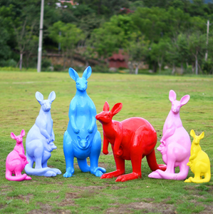 Australie Extérieur <span class=keywords><strong>Zoo</strong></span> Simulation Résine Animal Sculpture Animal Fibre De Verre Résine Kangourou Statue Sculpture pour Parc Décoration - Product Image 2