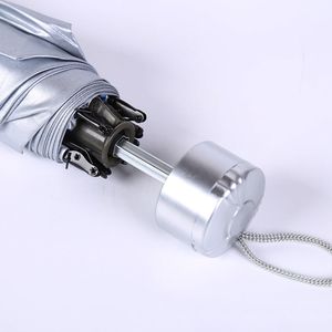 Parapluie manuel classique à trois plis, 21 pouces, <span class=keywords><strong>8</strong></span> baleines, argenté, transparent, anti-pluie et anti-soleil, manche court, personnalisable, cadeaux d'affaires quatre saisons - Product Image 3