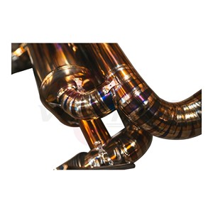 Vortex Titanium Valved Full Exhaust System & Headers for Lamborghini Huracan EVO STO 5.2L V10 Gold Burnt Racing Pie Cut <b>Kit</b> - Product Image 5