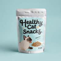 Sac d'emballage pour aliments pour animaux de compagnie en LDPE personnalisé, refermable, avec fermeture éclair verticale, pochette avec fenêtre, résistant à l'humidité, qualité alimentaire