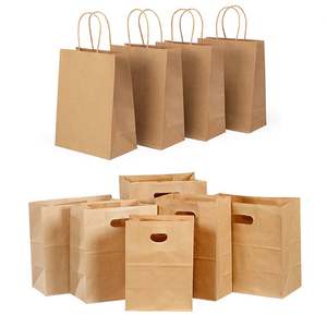 Sac en papier personnalisé avec logo imprimé, sac à emporter de haute qualité avec votre propre marque, emballage avec poignée pour expédition de nourriture et de cadeaux - Product Image 5