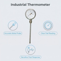High-Precision Metal Rod Thermometer 0.1C Resolution IP55 Rated OEM/ODM Customizable for Lab Factory Equipment Temperature