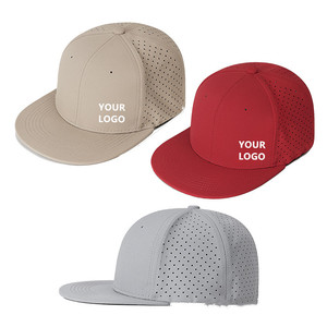 Custom 3D EMB Logo 6 Panel Fitted Baseball Cap Flat Brim Snapback Hat Outdoor Sports Cap Hip Hop Cap for Cycling Traveling