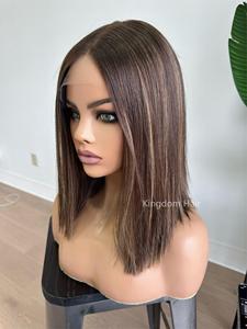 Parrucca Ebraica Kingdom Luxe con Top in Pizzo, Capelli Europei Marrone Scuro con Mèches, Base in Seta e Frontale in HD Lace per Donne con Perdita di Capelli - Product Image 5