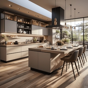 Armario de cocina completo moderno, muebles de cocina personalizados, armario de pared con diseños de lujo, armario de cocina de melamina - Product Image 6