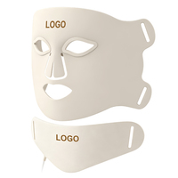 Masque de luminothérapie rouge avec panneau pour le cou et la poitrine, appareil de luminothérapie LED pour les soins de beauté à domicile