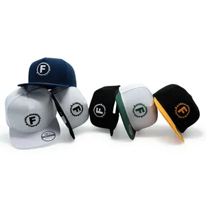 Oem Custom Men High Quality 5 Panel Black Cotton Hip Hop Flat Brim Adult 3D Embroidered Logo Snapback Caps Hat