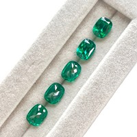 Pierre précieuse en argent, Tsavorite Yajing, créée en laboratoire, polie, en forme de coussin, taillée à la main, haute précision