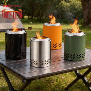 Poêle à granulés de bois sans fumée de 5 pouces en acier inoxydable 304, mini foyer de table à combustion secondaire, sac de transport pour camping en extérieur - Product Image 1