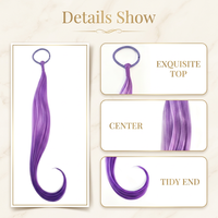 Extensions de queue de cheval ondulées dégradées pour enfants, en fibre haute température, avec élastique pré-noué, accessoires capillaires arc-en-ciel pour filles