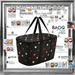 Factory Large Capacity Folding Picnic Pouch <b>Basket</b> Fashionable Polyester Camping Cooler Insulation <b>Bag</b> for Outdoor Food Storage - Product Image 4