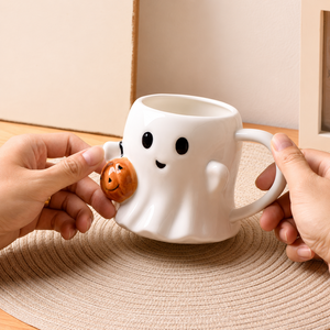 Caneca de Cerâmica Criativa de Halloween com Abóbora, Fantasma e Elfo Engraçado – Presente Divertido para Decoração de Festas em Casa - Product Image 2