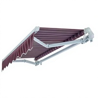 Auvent rétractable mural, imperméable, résistant au vent, avec structure en aluminium pour patio et balcon