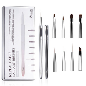 <span class=keywords><strong>Pincel</strong></span> Profesional para Decoración de Uñas 8 en 1 con Cabezal Reemplazable, Pelo Sintético Ecológico, Kit de Pluma Multifuncional para Diseño de Uñas - Product Image 1