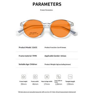Lentes 100% Naranjas con Protección Anti Luz Azul, Montura de Gafas TR90, Cuadradas, Ligeras, Modernas, de Alta Calidad, OEM, Unisex, Venta al Por Mayor - Product Image 3
