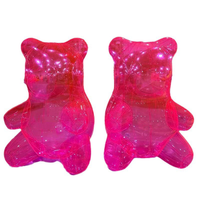 Grand ours en peluche gonflable géant en PVC transparent coloré personnalisé pour la publicité, modèle gonflable pour la décoration