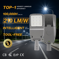 Lampe de rue LED fiable pour extérieur avec photocellule crépusculaire IP66 IK08, sans outil, certification Energy Star pour routes et parkings