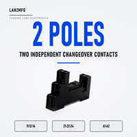 Base de relais DPDT Lanz 2Z, 8 broches, bornes à vis, 10A 300V AC, montage sur rail DIN pour utilisation en panneau de commande industriel