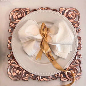 Clear PP Eco-Friendly 13-Inch <strong>Square</strong> Charger <strong>Plates</strong> Decorative Europe Style Service Tray for Table <strong>Setting</strong> - Product Image 4