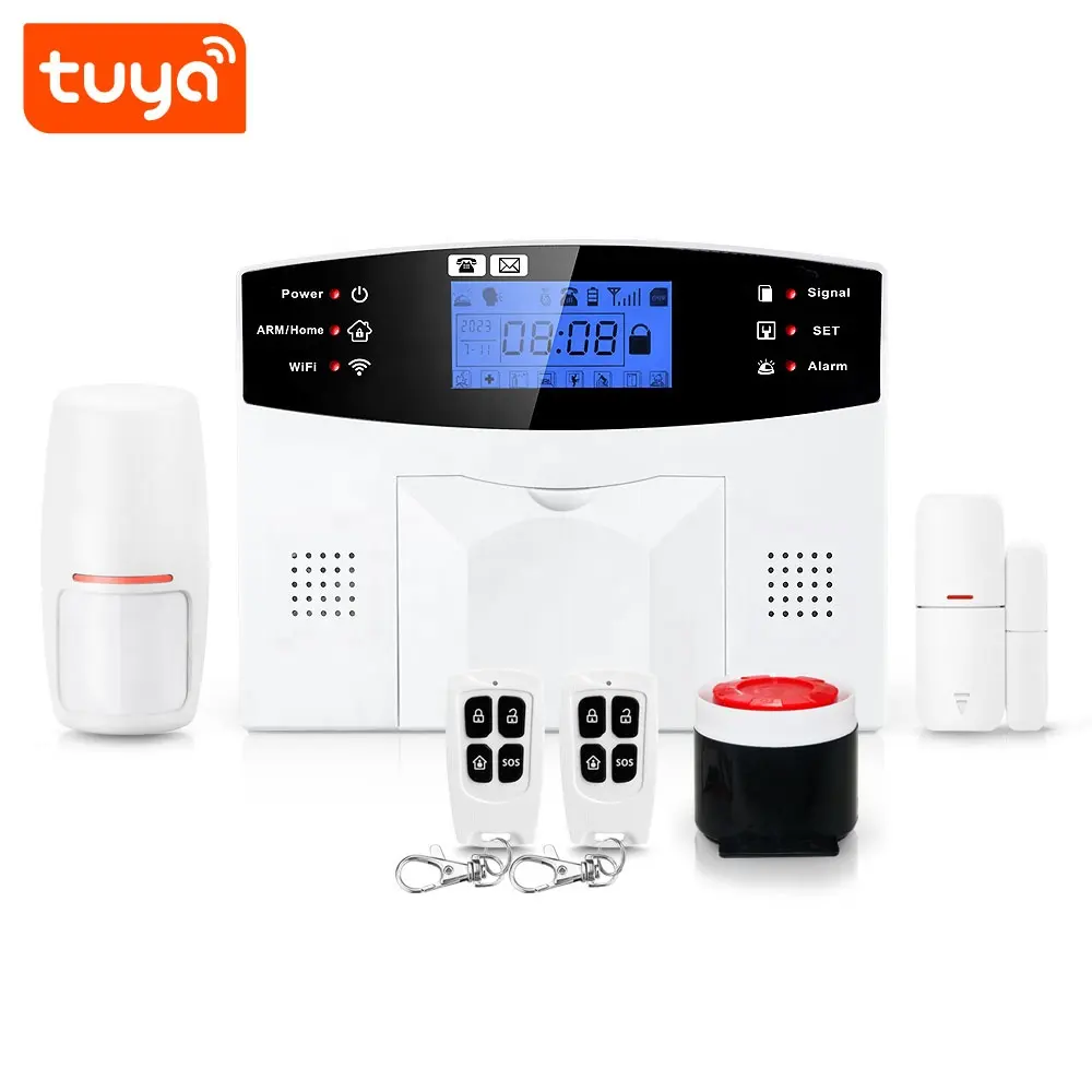 10 yıl Alarm üreticisi Tuya WiFi 4G 99 kablosuz ve 7 kablolu bölge GSM akıllı ev Alarm sistemi PST-30A-TY-4G