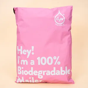 Biodegradável Matte Pêssego/Rosa Personalizado Sacos De Transporte Poli Pack Mailer Sacos De Correio Com Logotipo Para Vestuário