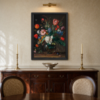 Peinture Murale de Luxe sur Toile : Nature Morte Florale de l'Âge d'Or Néerlandais, Vase de Fleurs Vintage, Peinture Numérique, Décoration Botanique Classique pour la Maison