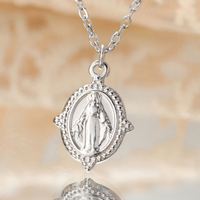 Collier en acier inoxydable Myshape Vierge Marie plaqué or, bijoux religieux pour catholiques, idéal pour les fêtes, Noël, Nouvel An, cadeaux