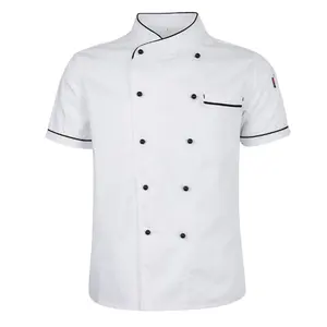 cotton double-breasted chef uniform restaurant kitchen staff assistant French chef's dress