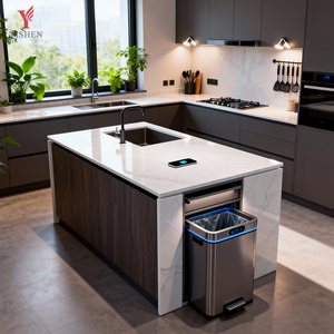 Mobili da Cucina Modulari a <span class=keywords><strong>L</strong></span>, Armadietti di Lusso Personalizzati per Dispensa, Cucina Completa Moderna con Lavello e Isola - Product Image 1