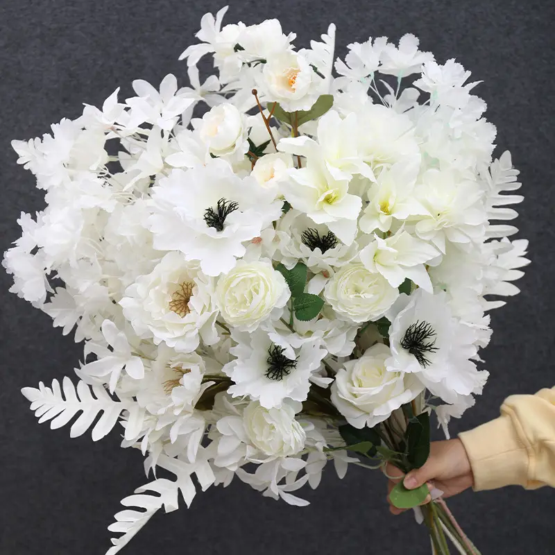 White series wedding decoration artificial flowers indoor artificial plant artificial plants and flowers centerpiece flower