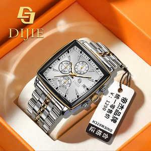 Montre BINBOND 911 pour homme, montre-bracelet étanche, lumineuse, de luxe, chronographe carré, quartz, montres pour hommes - Product Image 2