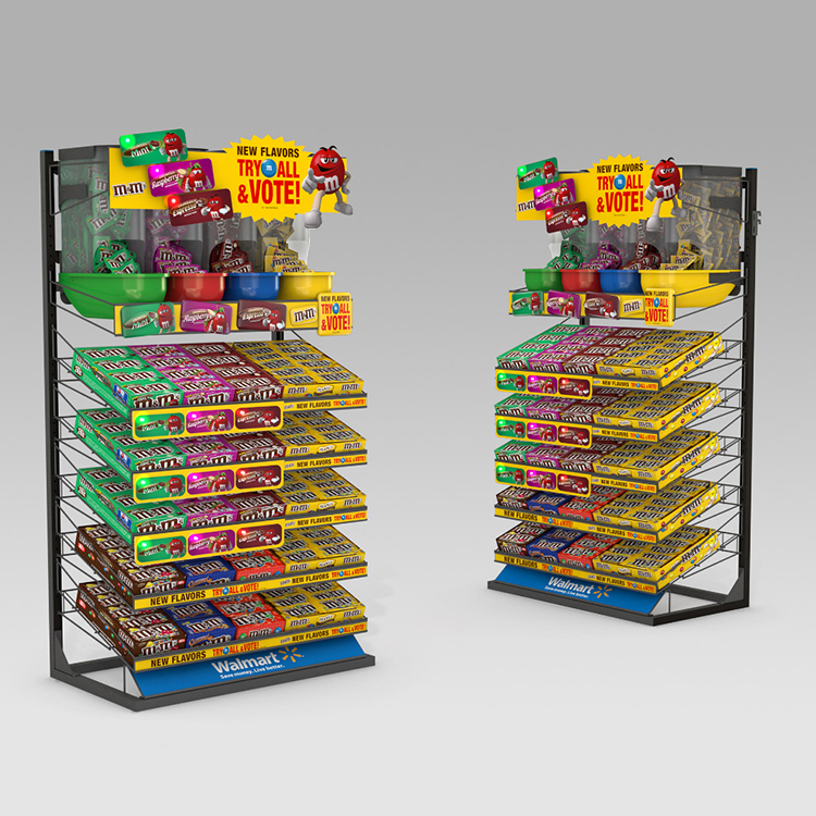Customized Candy Display Rack Metal Wire Display Stand With Adjustable Trays Candy Rack Display for Store — view 5