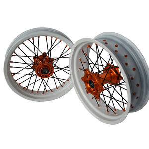 MOQ 1 ensemble de roues Supermoto à jante blanche, moto tout-terrain, moto <span class=keywords><strong>Supermotard</strong></span>, <span class=keywords><strong>roue</strong></span> en alliage - Product Image 5