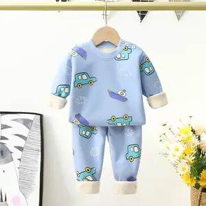 Boys and girls baby fleece underwear set Children's warm Baby children autumn winter clothing pants