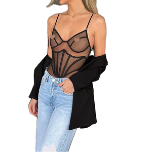 Conjunto de lencería <span class=keywords><strong>Bordelle</strong></span> de lujo para mujer, corsé de malla, sujetador, calzoncillos, encaje, volantes, decoración, Control de luz, medias Bragas, Tops cortos eróticos - Product Image 1