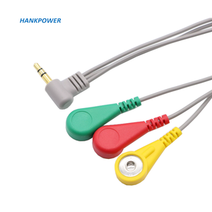 Botones ECG <span class=keywords><strong>3</strong></span> en 1 a <span class=keywords><strong>3</strong></span>,5 Cable AUX Cable a presión ECG de <span class=keywords><strong>3</strong></span> derivaciones con conector de audio de ángulo recto de <span class=keywords><strong>3</strong></span>,5 MM para máquinas Tens EMS - Product Image 1