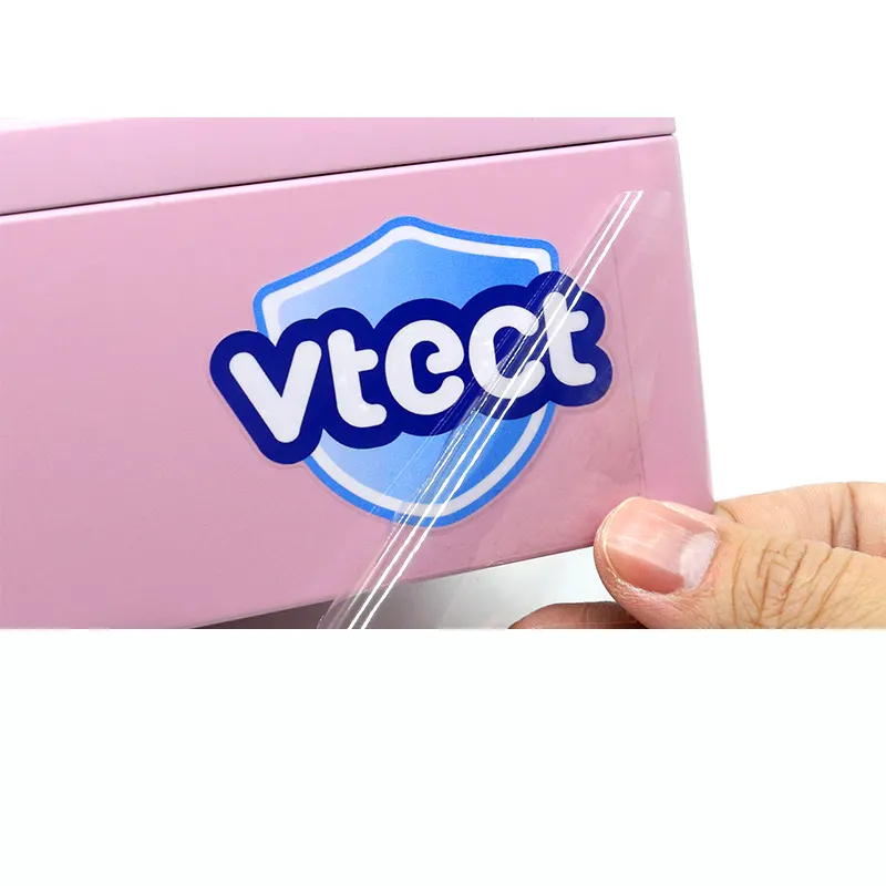 Professionale personalizzato nome del logo del marchio di stampa UV smontabile del vinile adesivo di trasferimento die cut logo adesivo olografico per barattolo di metallo